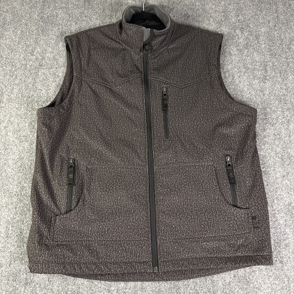 STS Ranchwear Vest Mens Large Soft Shell The Barrier Black Riding Western Cowboy